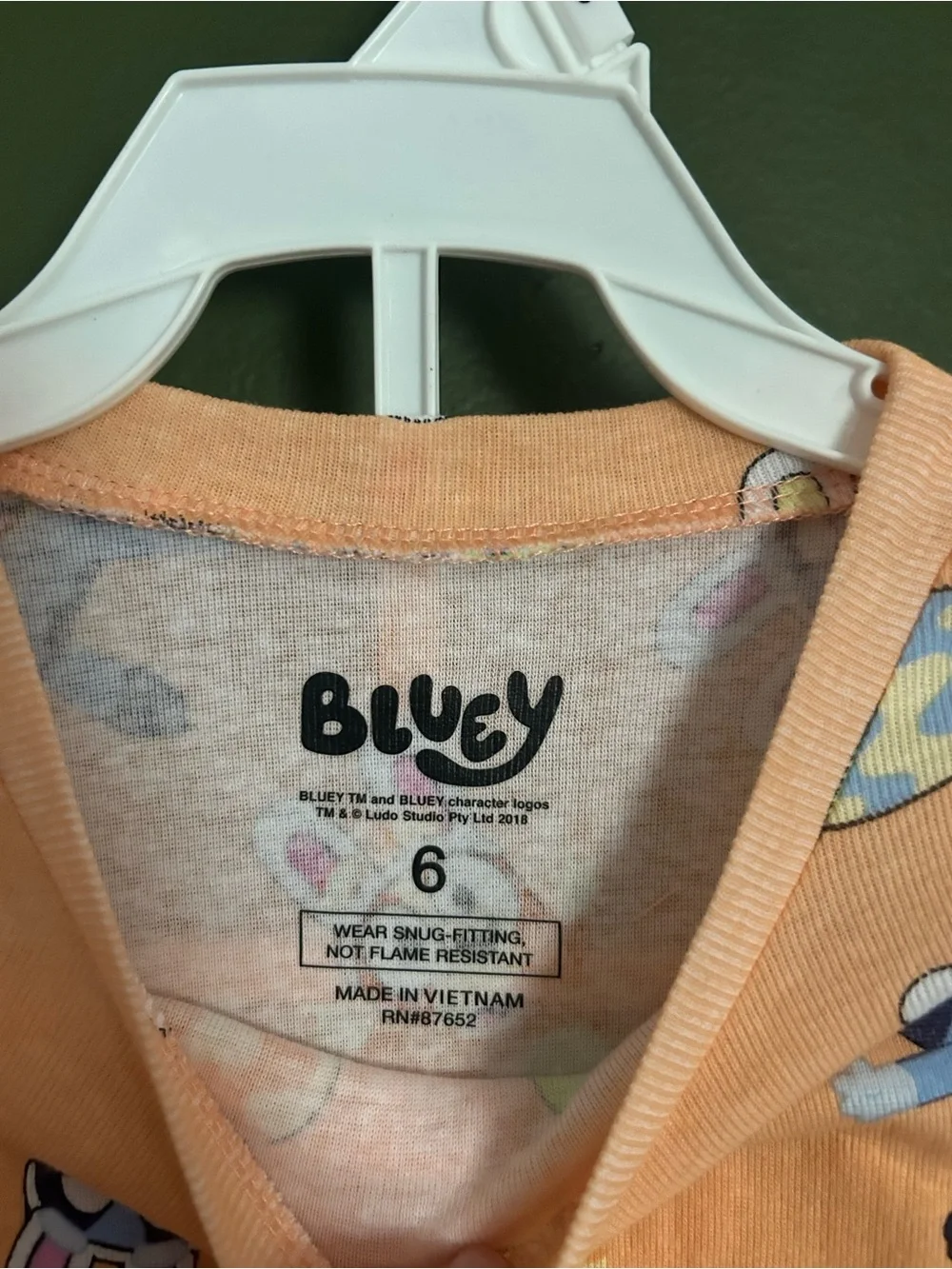 Unisex Kids Size 6 Bluey Easter Two-piece pajama Set NWT